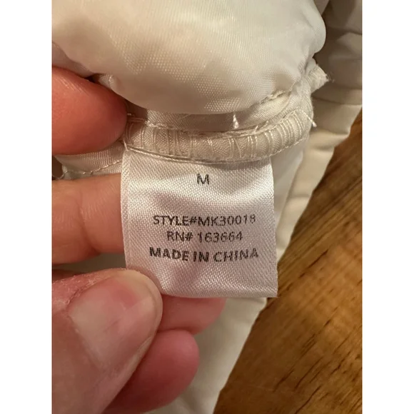 Mazik Cream Ruffle Puffer Vest Boho Fall Layering Medium - Picture 9 of 13